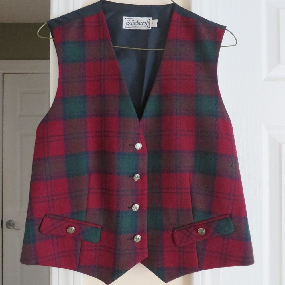 Edinburgh Tartan Wool Plaid Vest